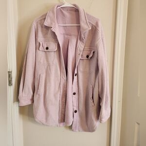 Purple Lilac Distressed Shacket M/L
